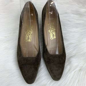 Salvatore Ferragamo Suede Wedge Heels Pumps